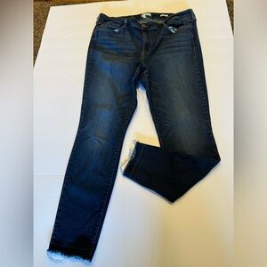 William Rast Sculptured highrise jeans, size 20w plus,dark wash,frayed hem